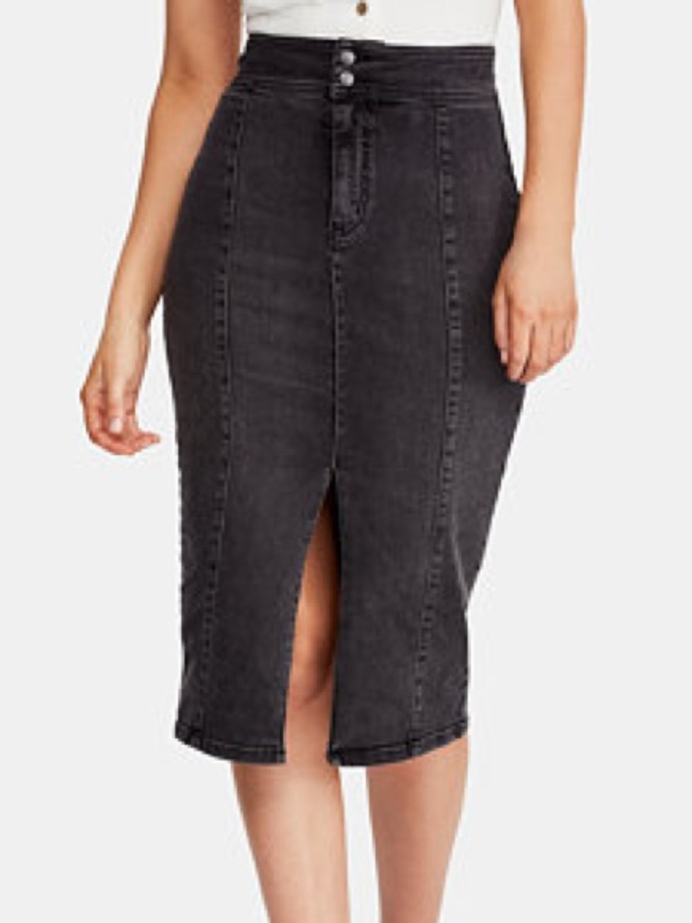 free people we the free maddie denim midi skirt size 29